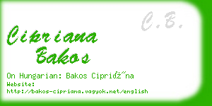 cipriana bakos business card